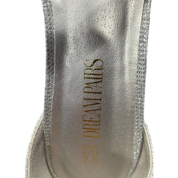 Dream Pairs Low-Chunk Ankle Strap Open Toe Block Heel Sandals Size 7.5 Silver - Picture 6 of 7